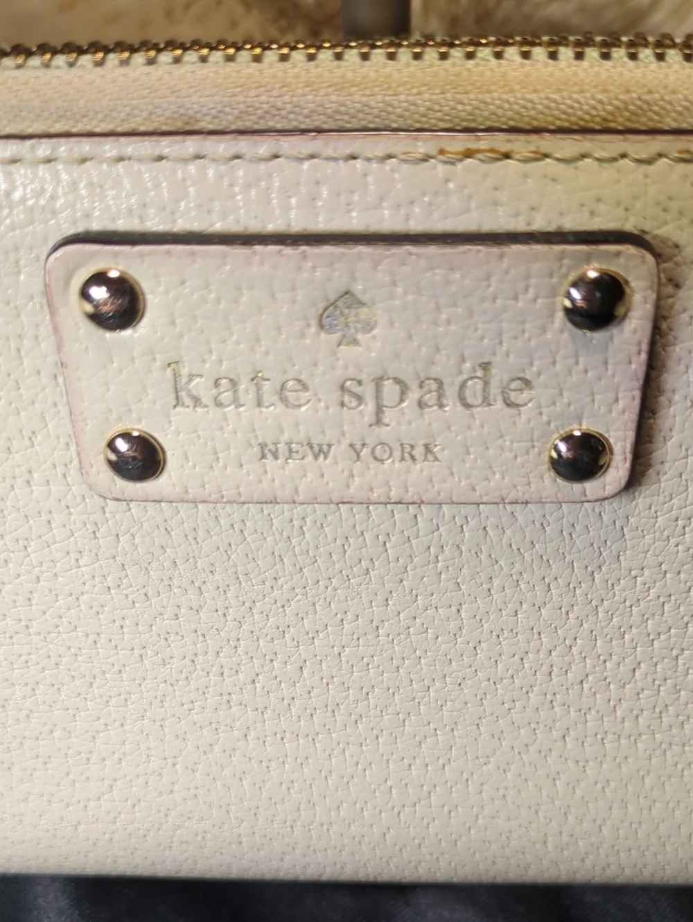 kate spade cream pebble leather zip-around wallet NOW ONLY $55